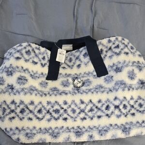 PINK Victoria's Secret Blue and White Tote Bag